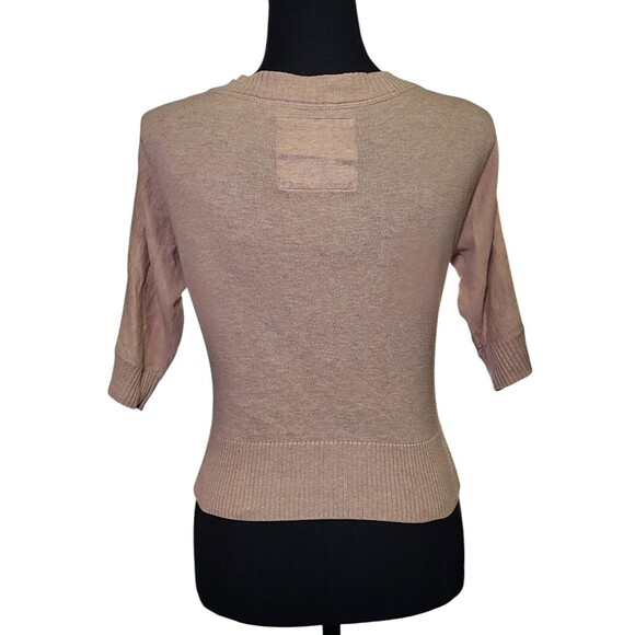 Hollister Beige Cream Cropped Button-Up Cardigan Junior's Size XS/ Extra Small - Picture 4 of 8